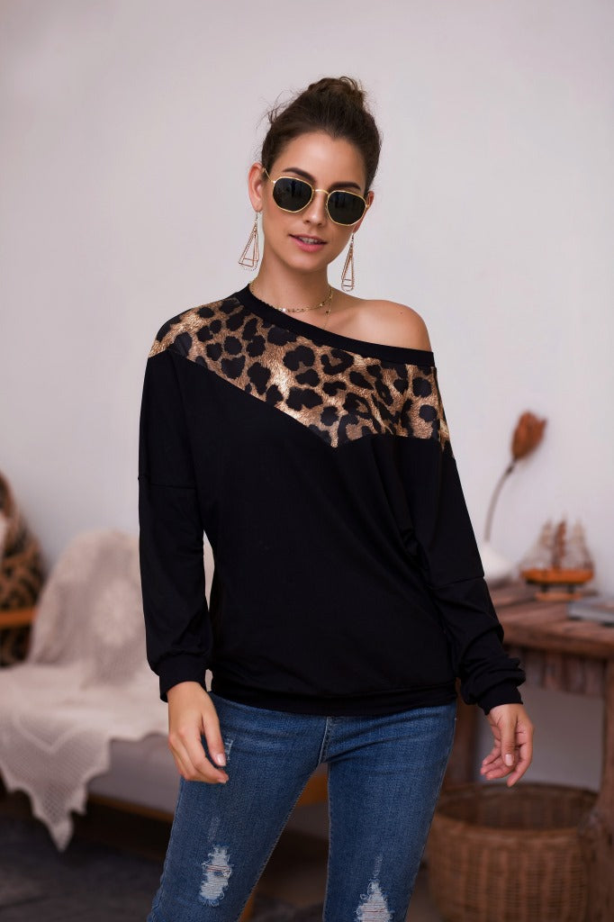 Top de manga larga Lux con estampado de guepardo