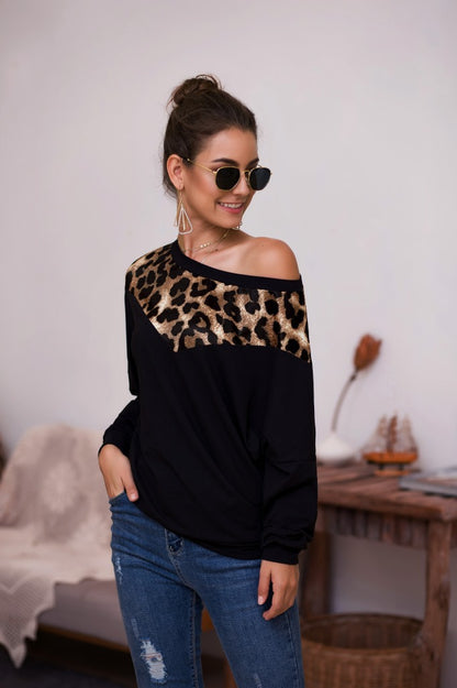 Top de manga larga Lux con estampado de guepardo