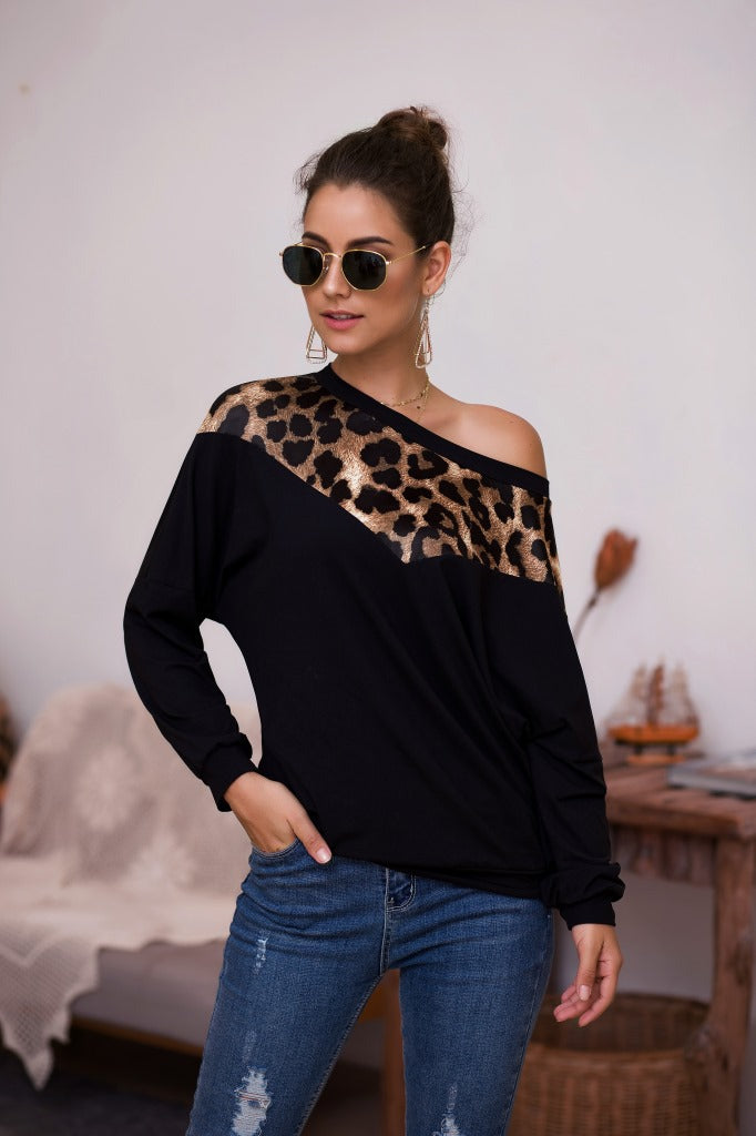Top de manga larga Lux con estampado de guepardo
