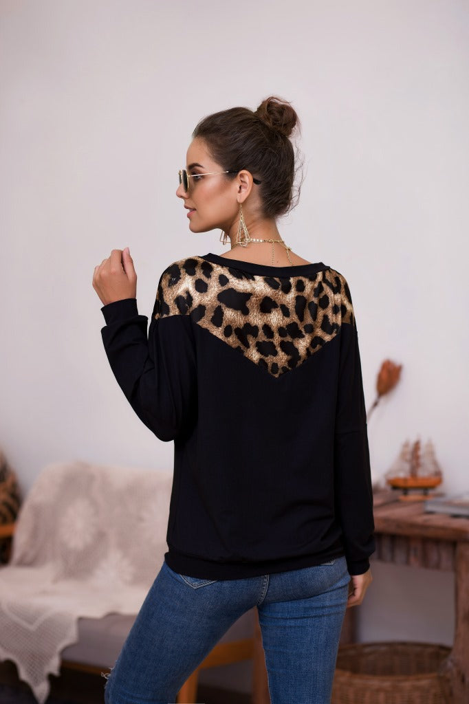 Top de manga larga Lux con estampado de guepardo