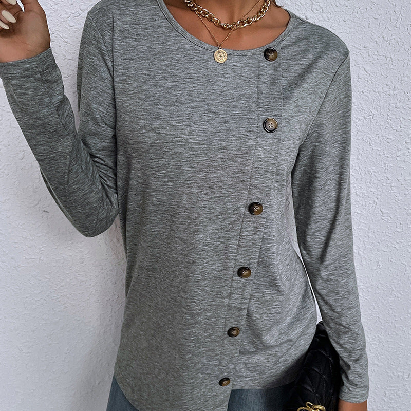 Side Button Long Sleeve Top