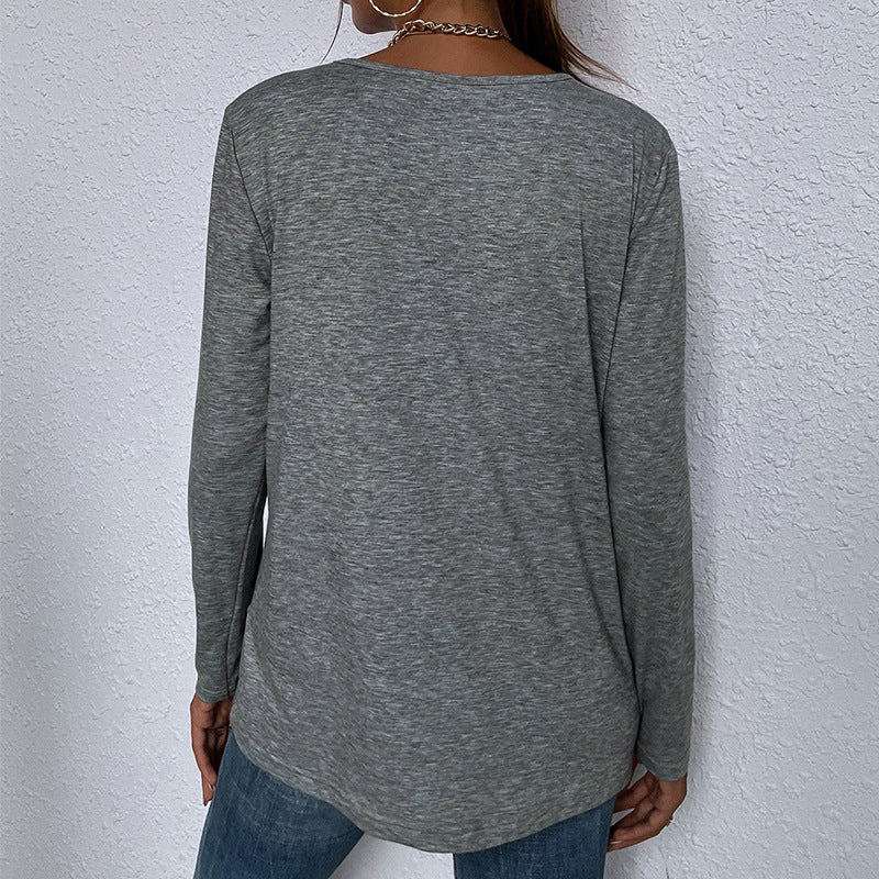 Side Button Long Sleeve Top