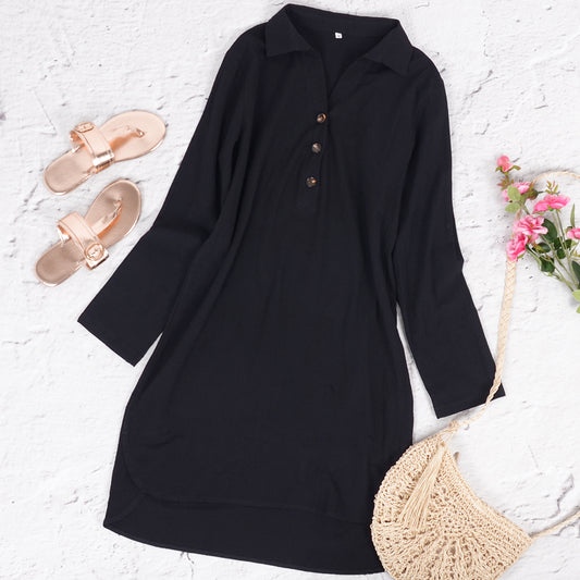 Vestido camisero con cuello abotonado