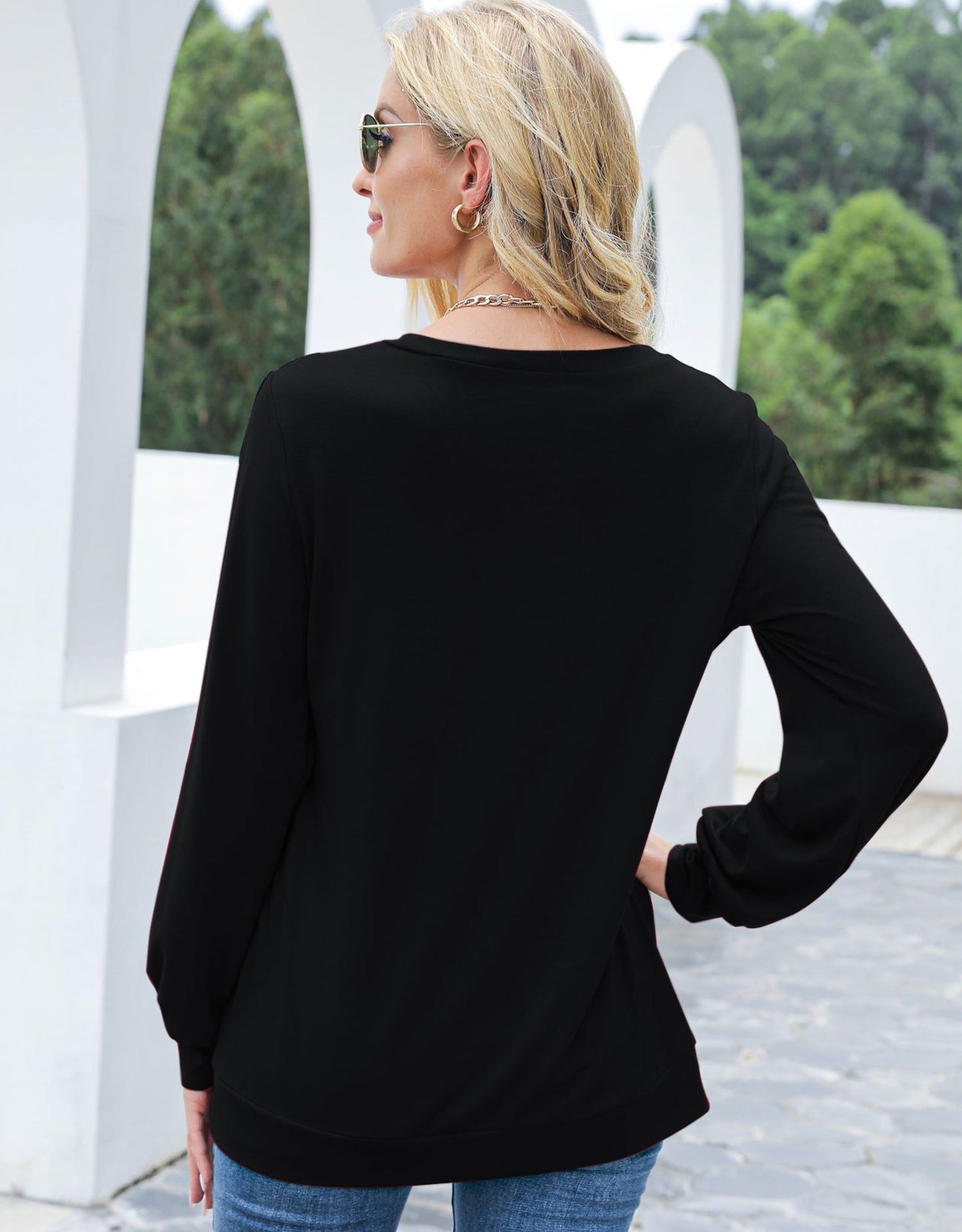 Jersey de manga larga con cortes