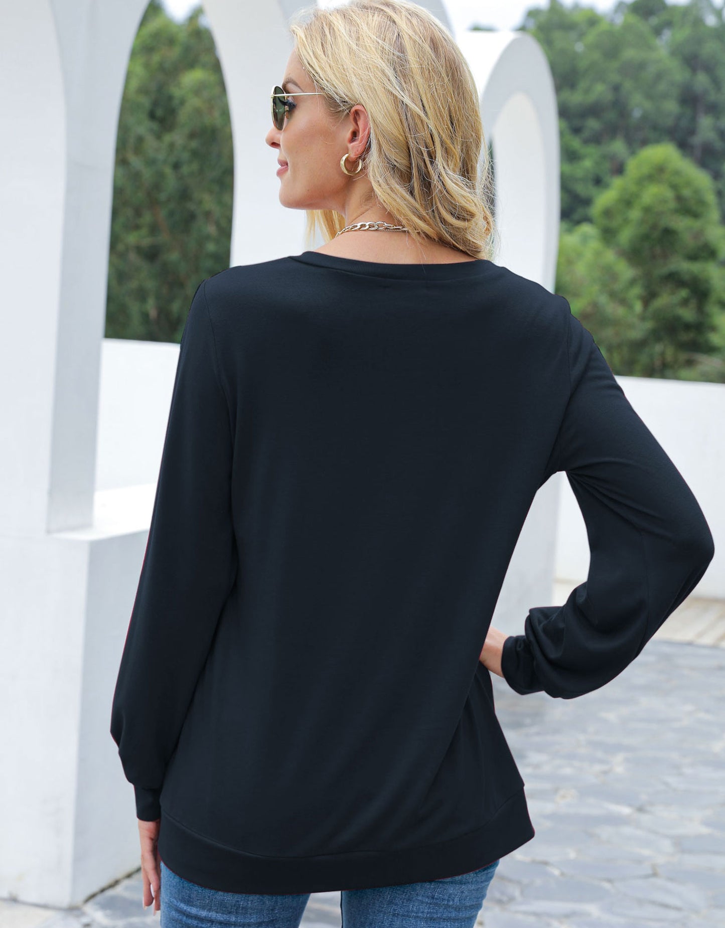 Jersey de manga larga con cortes