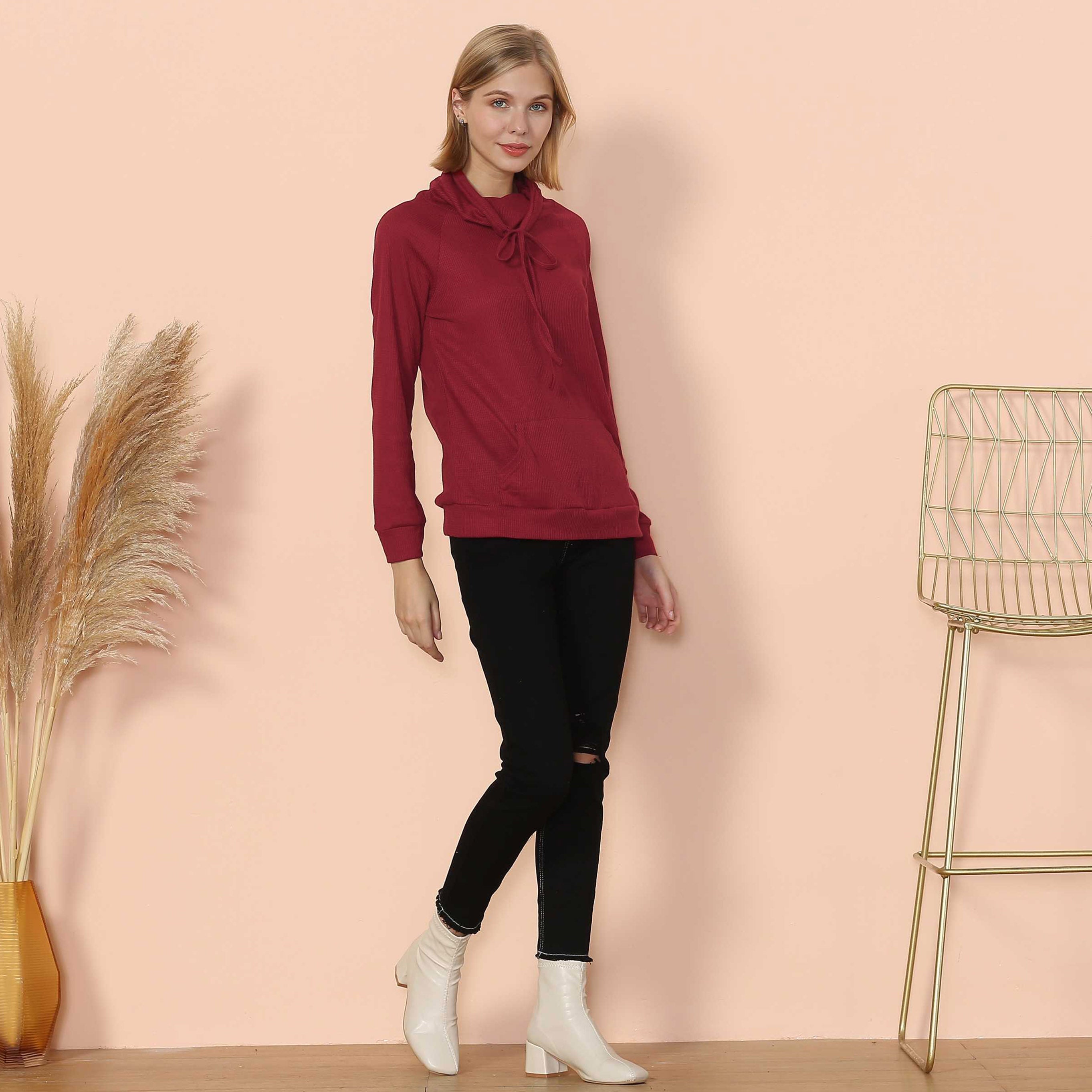Jersey de cuello vuelto de punto gofre