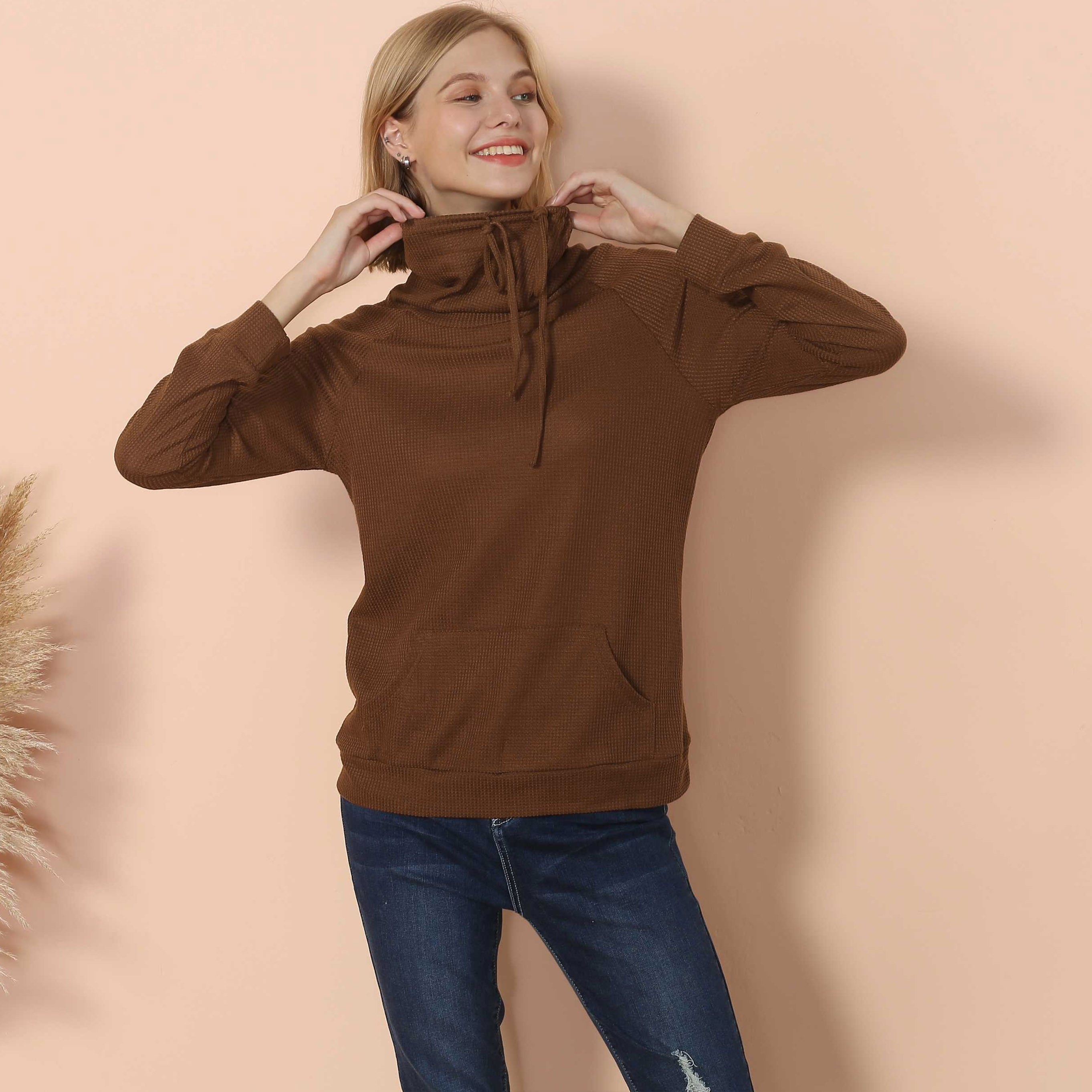 Jersey de cuello vuelto de punto gofre