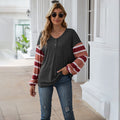 Camiseta de manga larga a rayas Henley