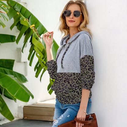 Two Tone Leopard Print Hoodie