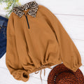 Leopard Collar Quarter Zip