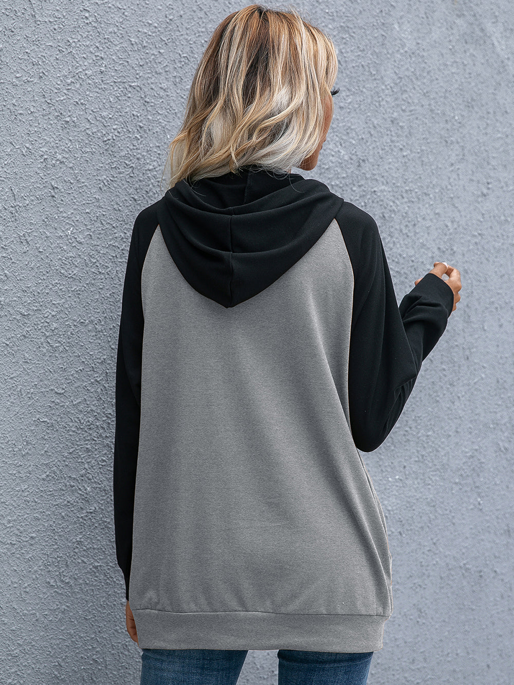 Sudadera con capucha de béisbol de manga larga