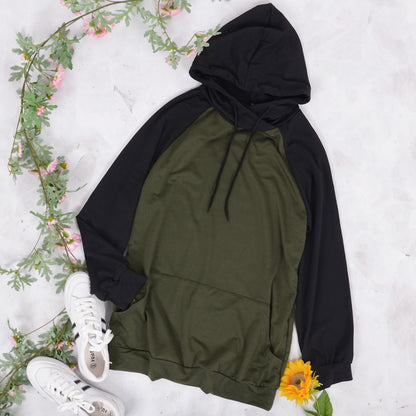 Sudadera con capucha de béisbol de manga larga
