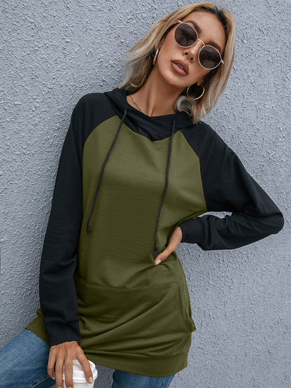 Sudadera con capucha de béisbol de manga larga