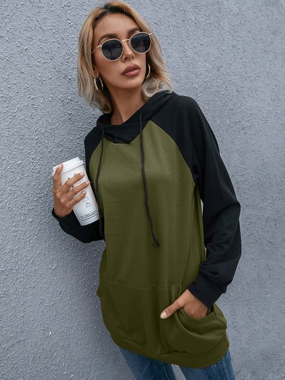 Sudadera con capucha de béisbol de manga larga