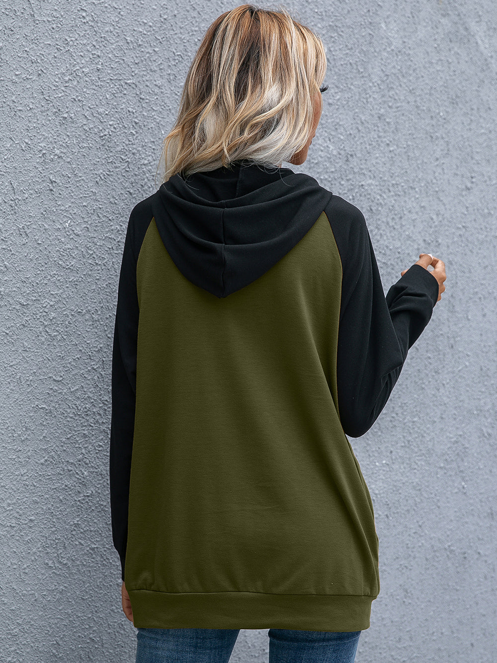 Sudadera con capucha de béisbol de manga larga