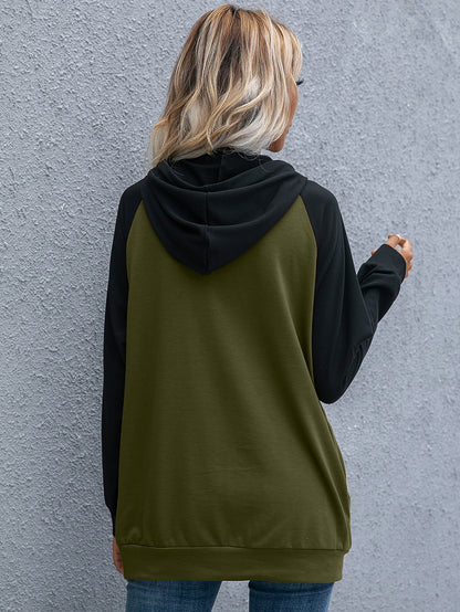 Sudadera con capucha de béisbol de manga larga