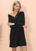 Vestido túnica con botones para estar en casa
