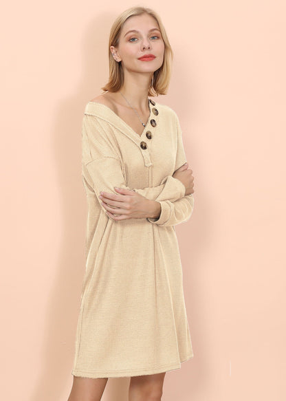 Vestido túnica con botones para estar en casa