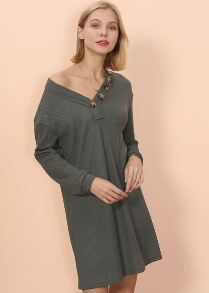 Vestido túnica con botones para estar en casa
