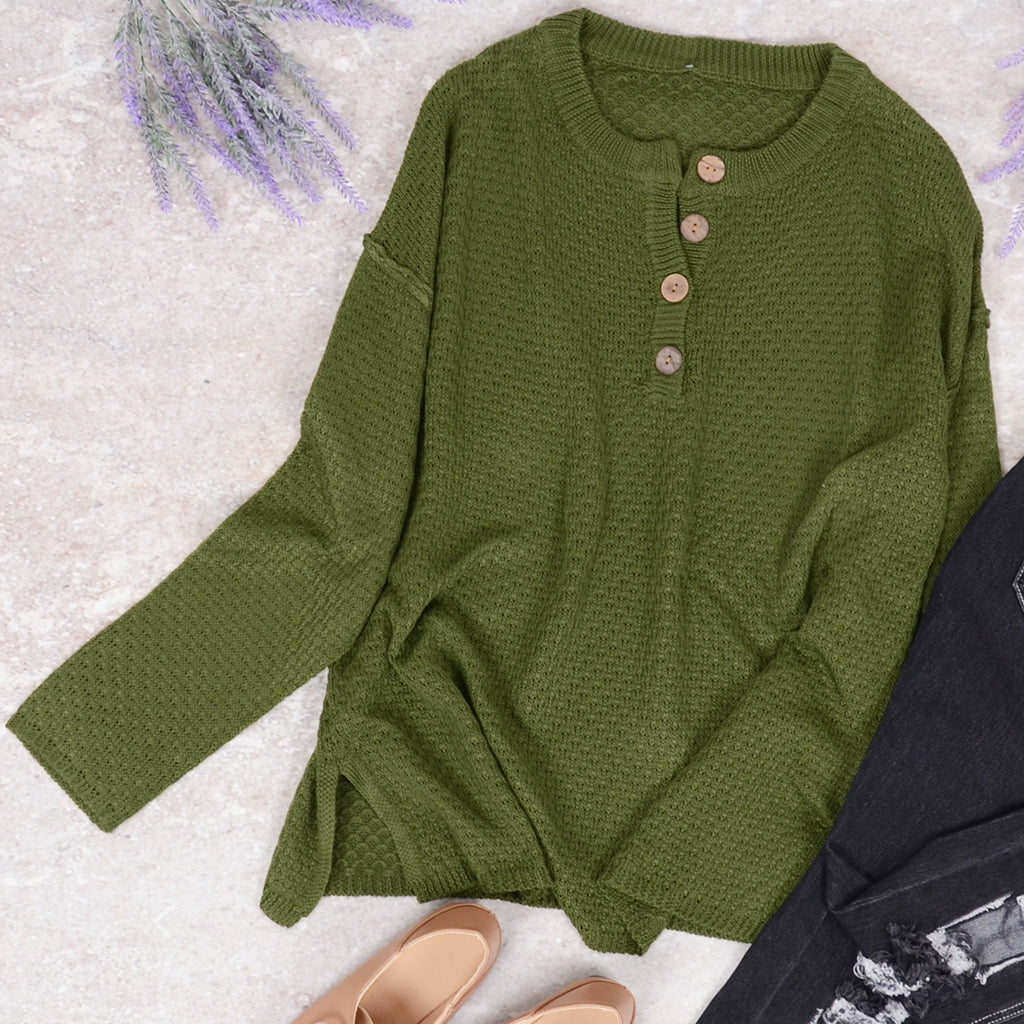 Suéter Henley Lux de punto gofre