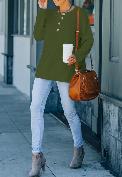 Suéter Henley Lux de punto gofre