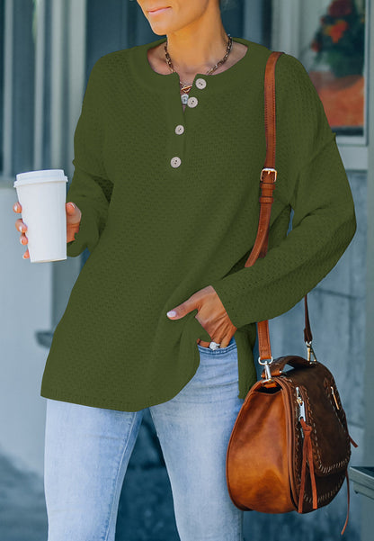 Suéter Henley Lux de punto gofre
