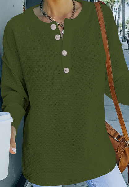 Suéter Henley Lux de punto gofre