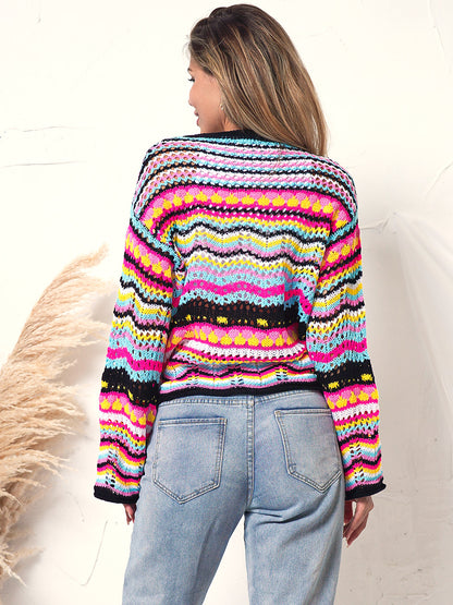 Suéter tipo cárdigan de punto estilo bohemio 