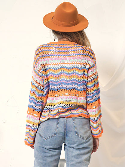 Suéter tipo cárdigan de punto estilo bohemio 