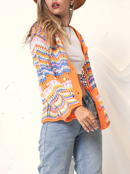 Suéter tipo cárdigan de punto estilo bohemio 