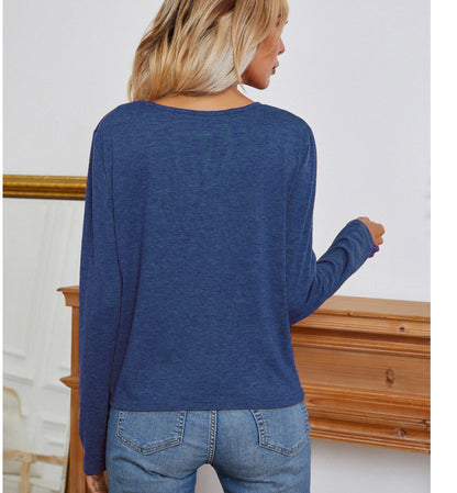 Keyhole Neck Twist Front Top