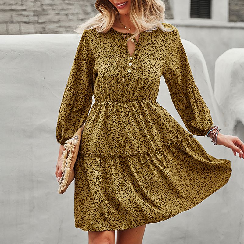 Tie Neck Bishop Sleeve Dress