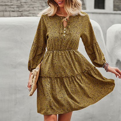 Tie Neck Bishop Sleeve Dress
