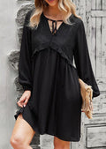 Vestido túnica con cuello anudado 