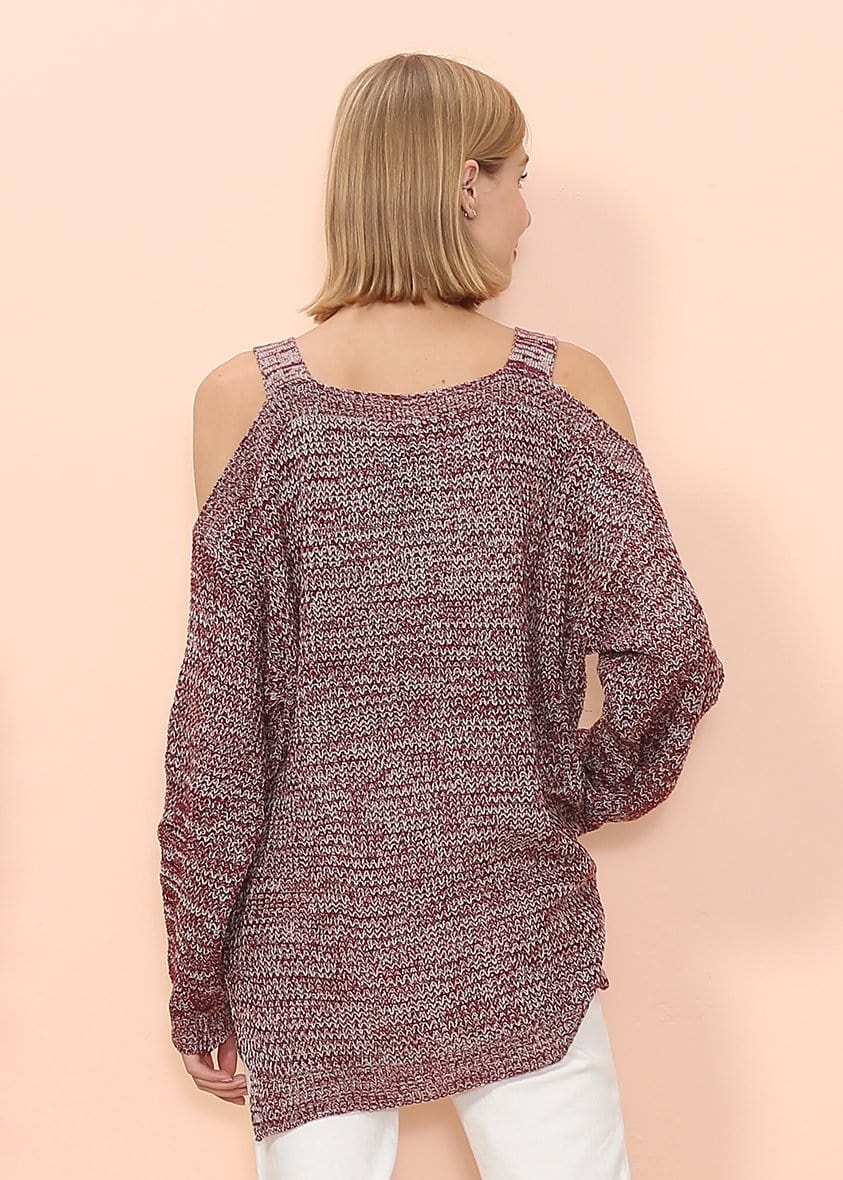 Suéter oversize con hombros descubiertos 