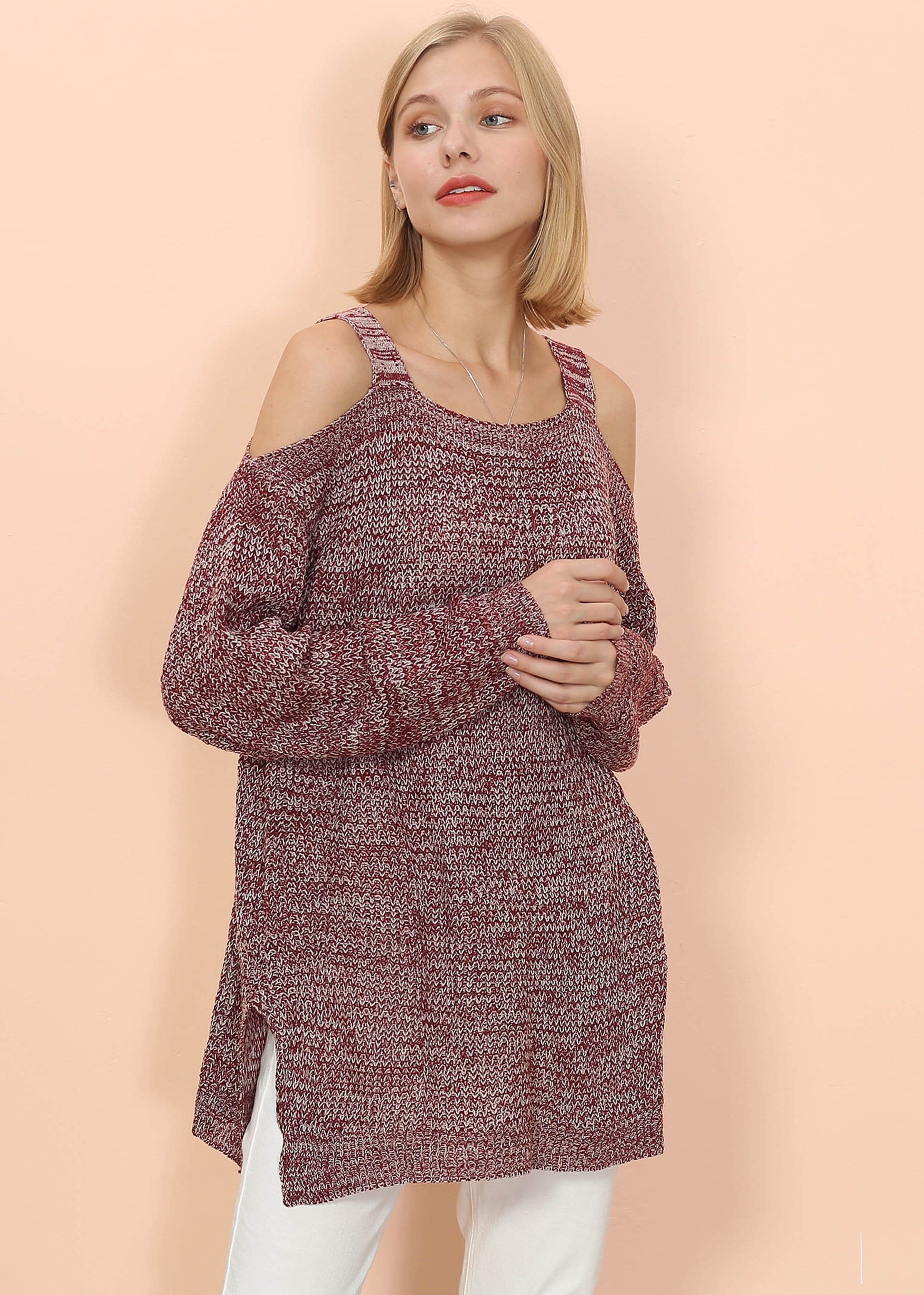 Suéter oversize con hombros descubiertos 