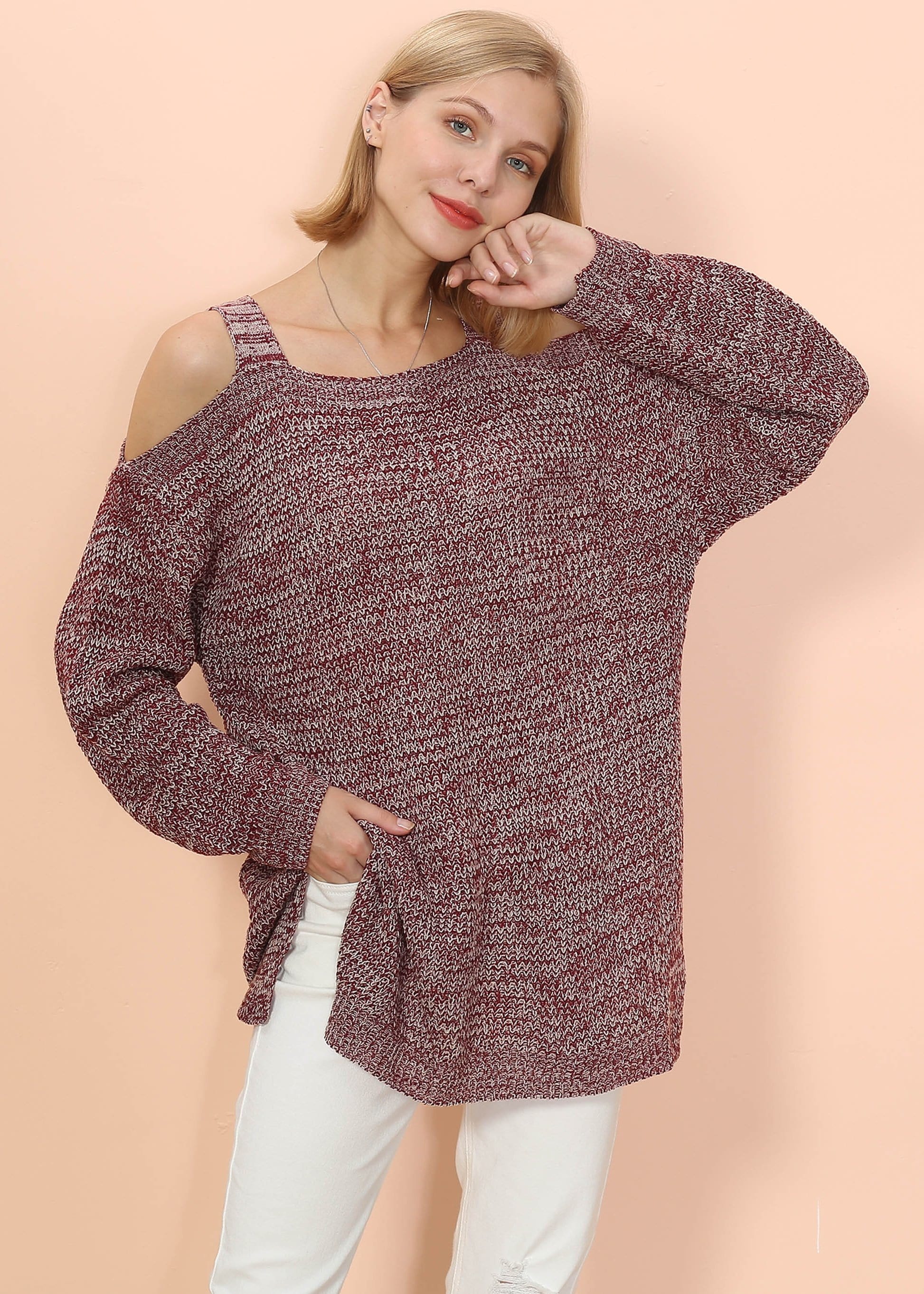 Suéter oversize con hombros descubiertos 