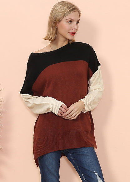Multicolor Drop Shoulder Sweater