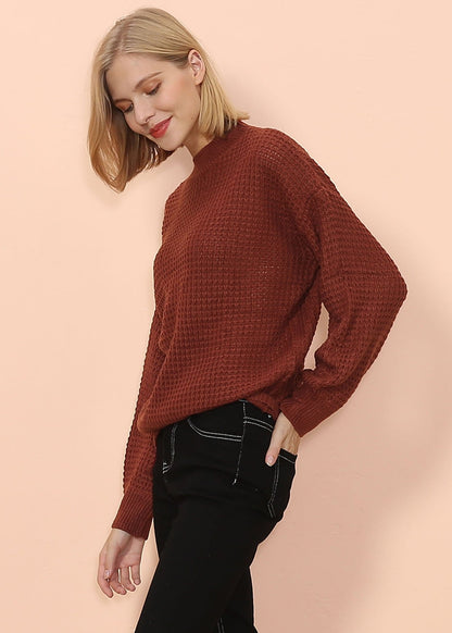 Suéter de punto gofre con cuello alto