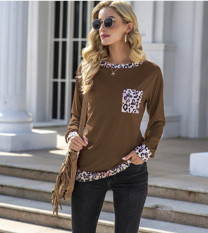 Camiseta de leopardo de dos tonos 