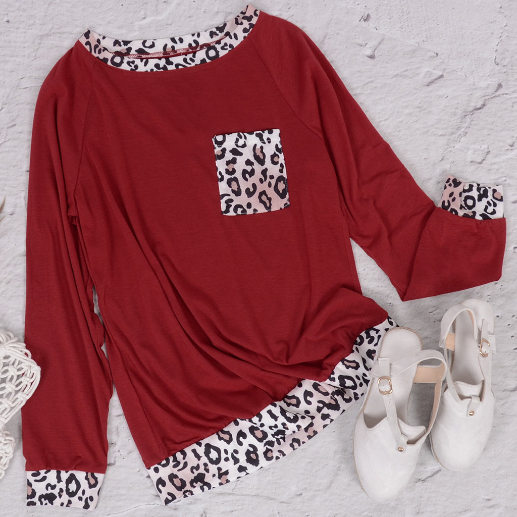 Camiseta de leopardo de dos tonos 