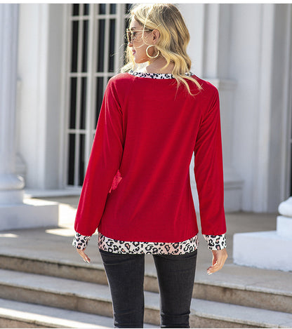 Camiseta de leopardo de dos tonos 