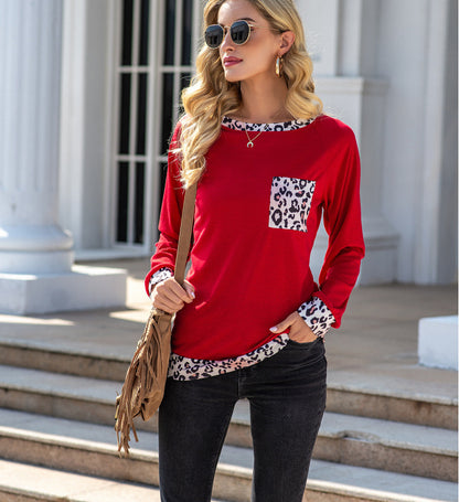 Camiseta de leopardo de dos tonos 