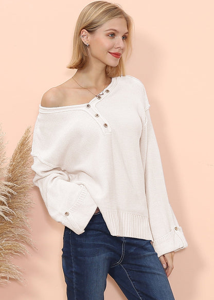 Camiseta de manga larga con puños doblados 