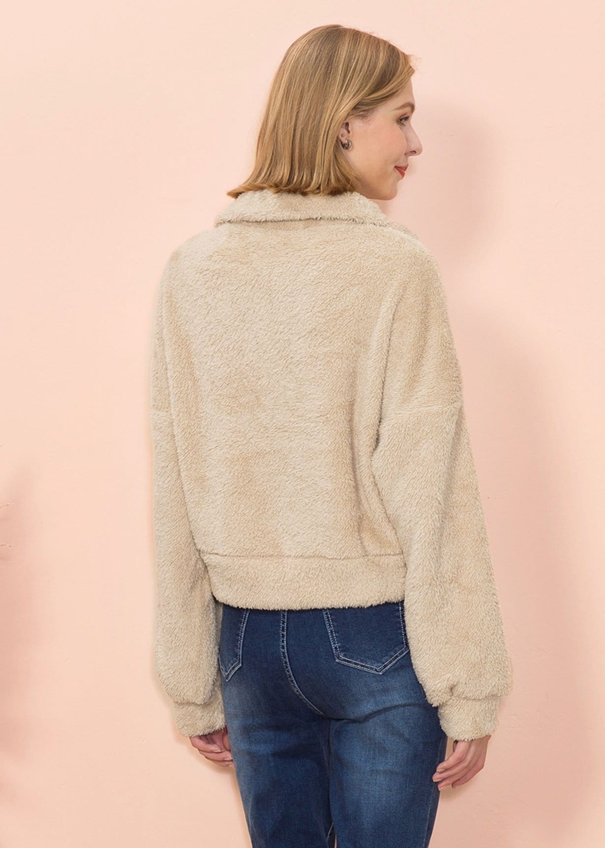 Fluffy Zip Up Sweater