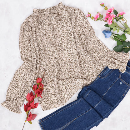 Tie Neck Vintage Floral Blouse