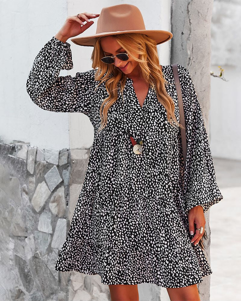 Vestido túnica con estampado de guepardo 