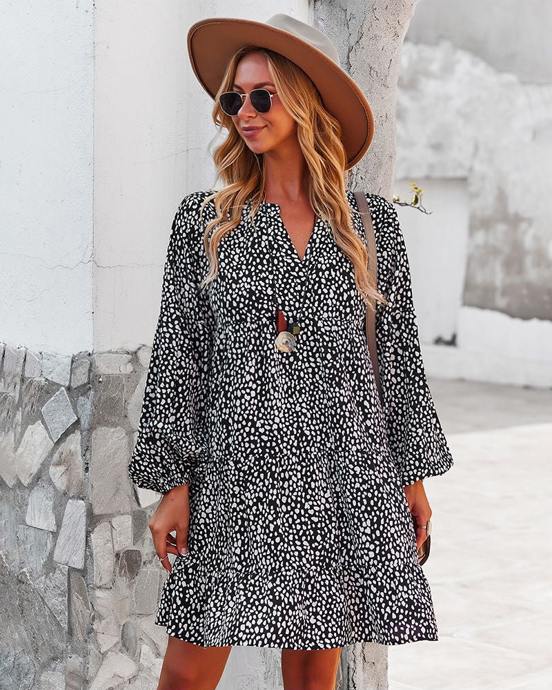 Vestido túnica con estampado de guepardo 