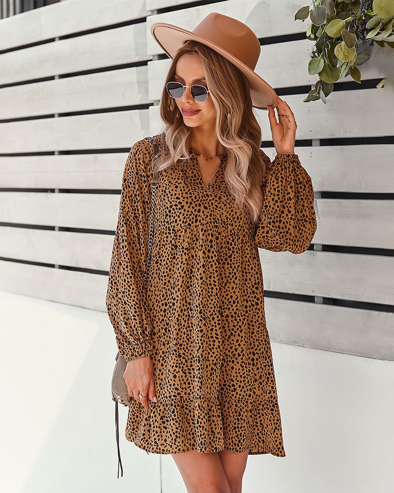 Vestido túnica con estampado de guepardo 