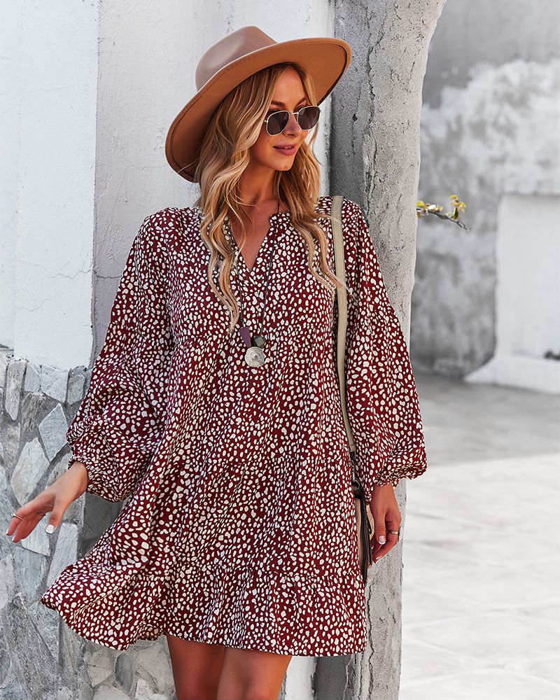 Vestido túnica con estampado de guepardo 